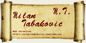 Milan Tabaković vizit kartica